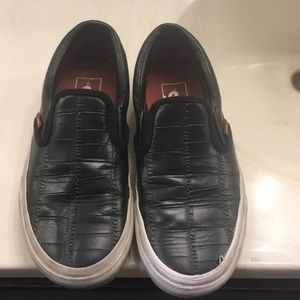 Vans crocodile looking pleather sneakers